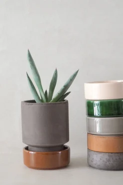 Hoff krukke, raw grey + grå underskål, gulvkrukke