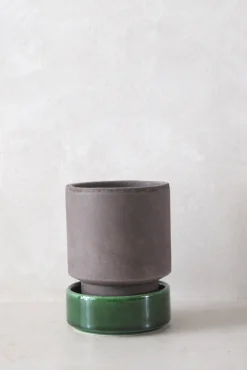 Hoff krukke, raw grey + grøn underskål