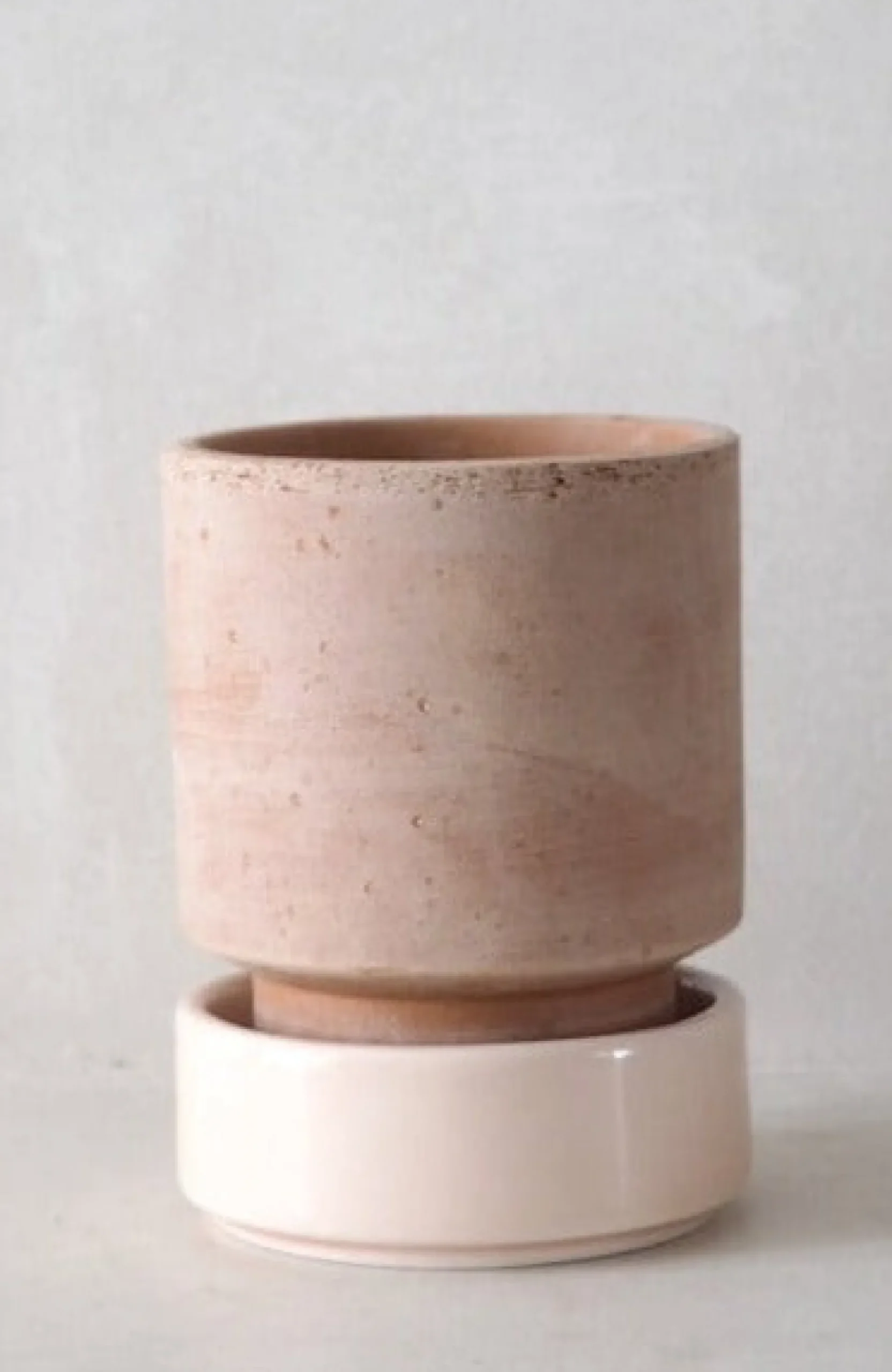 Hoff krukke, raw rosa + rosa underskål, gulvkrukke