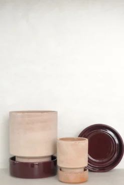 Hoff underskål, glaseret Burgundy