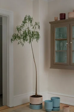 Hoff underskål, glaseret Misty Blue