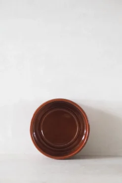Hoff underskål, glaseret rustrød