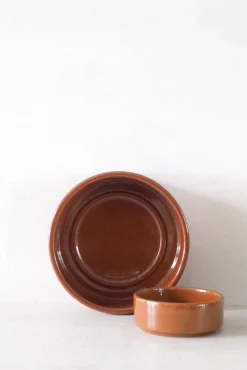 Hoff underskål, glaseret rustrød