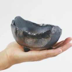 Japansk bonsai krukke, håndlavet, sort